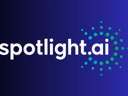 Logo of Spotlight.ai featuring blue and green dot patterns on a gradient background